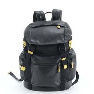 Coach F72018 Leather Backpack Shoulder Bag Black Men's